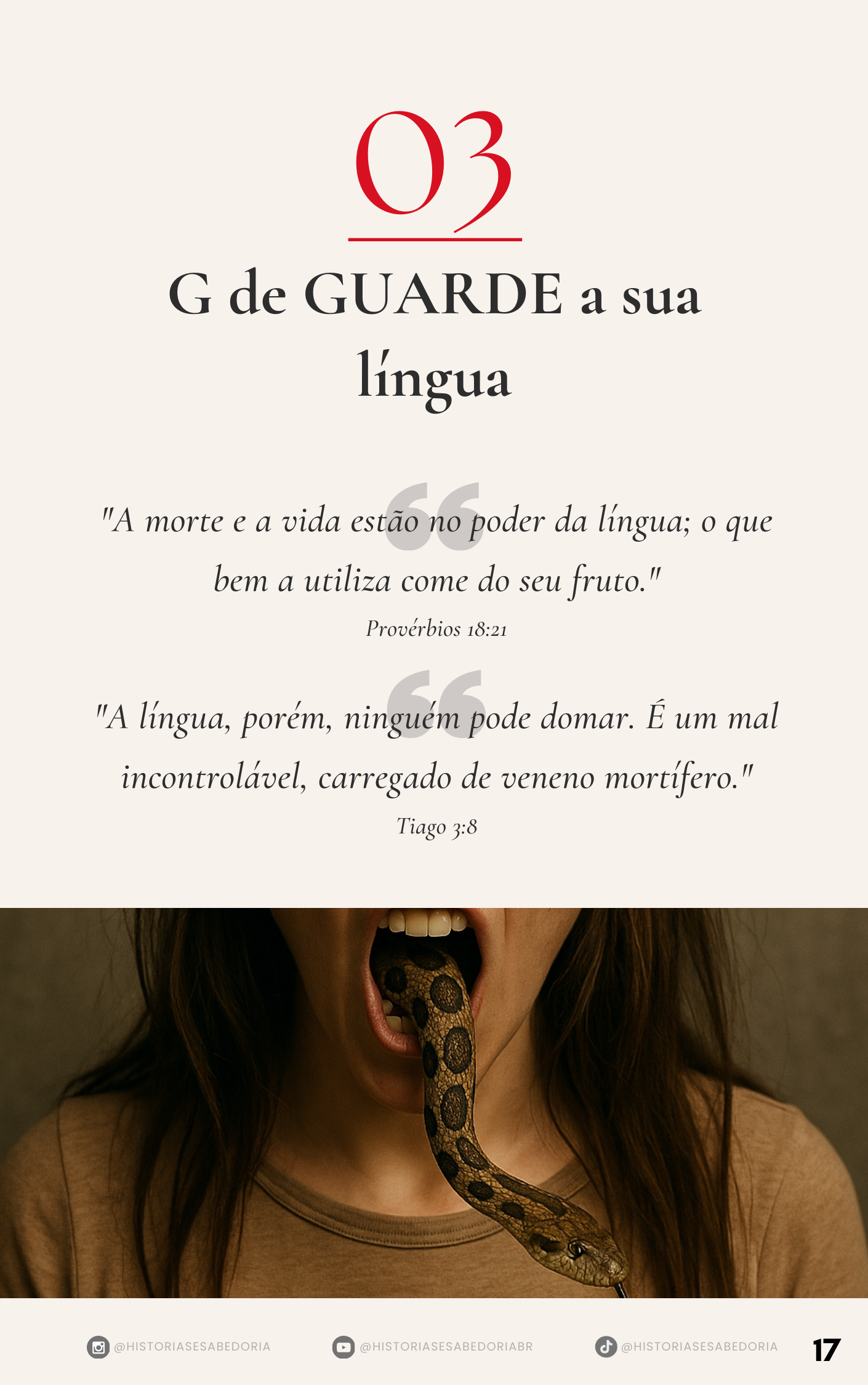 G de GUARDE a sua língua